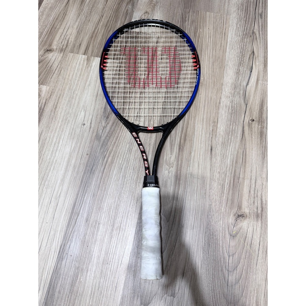 Wilson Energy Titanium Tennis Racquet Black Blue 4 1/2 Grip Soft Shock Adult